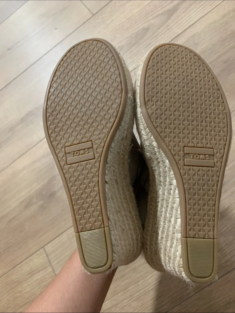 TOMS Taupe Suede Espadrille Slingback Sandals